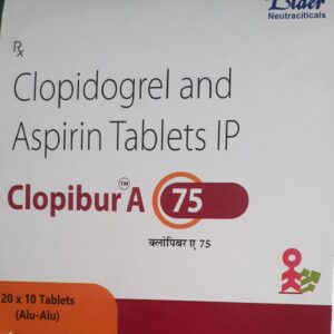 CLOPIBUR A 75 TABLET (CLOPIDOGEL 75MG+ASPIRIN 75MG)