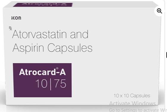 ATROCARD - A 10/75MG CAPS (ATORVASTATIN 10MG+ASPIRIN 75MG)