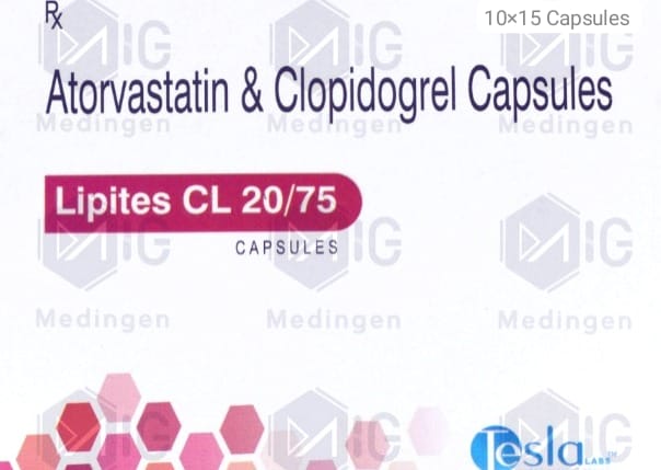 LIPITES CL 20/75 CAPSULES (ATORVASTATIN 20MG+CLOPIDROGEL 75MG)