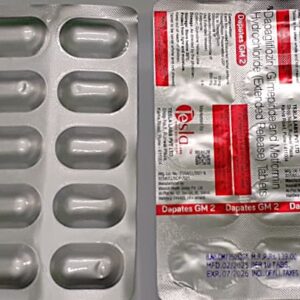 DAPATES GM 2 TABLETS (DAPAGLIFLOZIN 10MG+GLIMEPIRIDE 2MG+METFORMIN 500MG (ER) TABLETS)