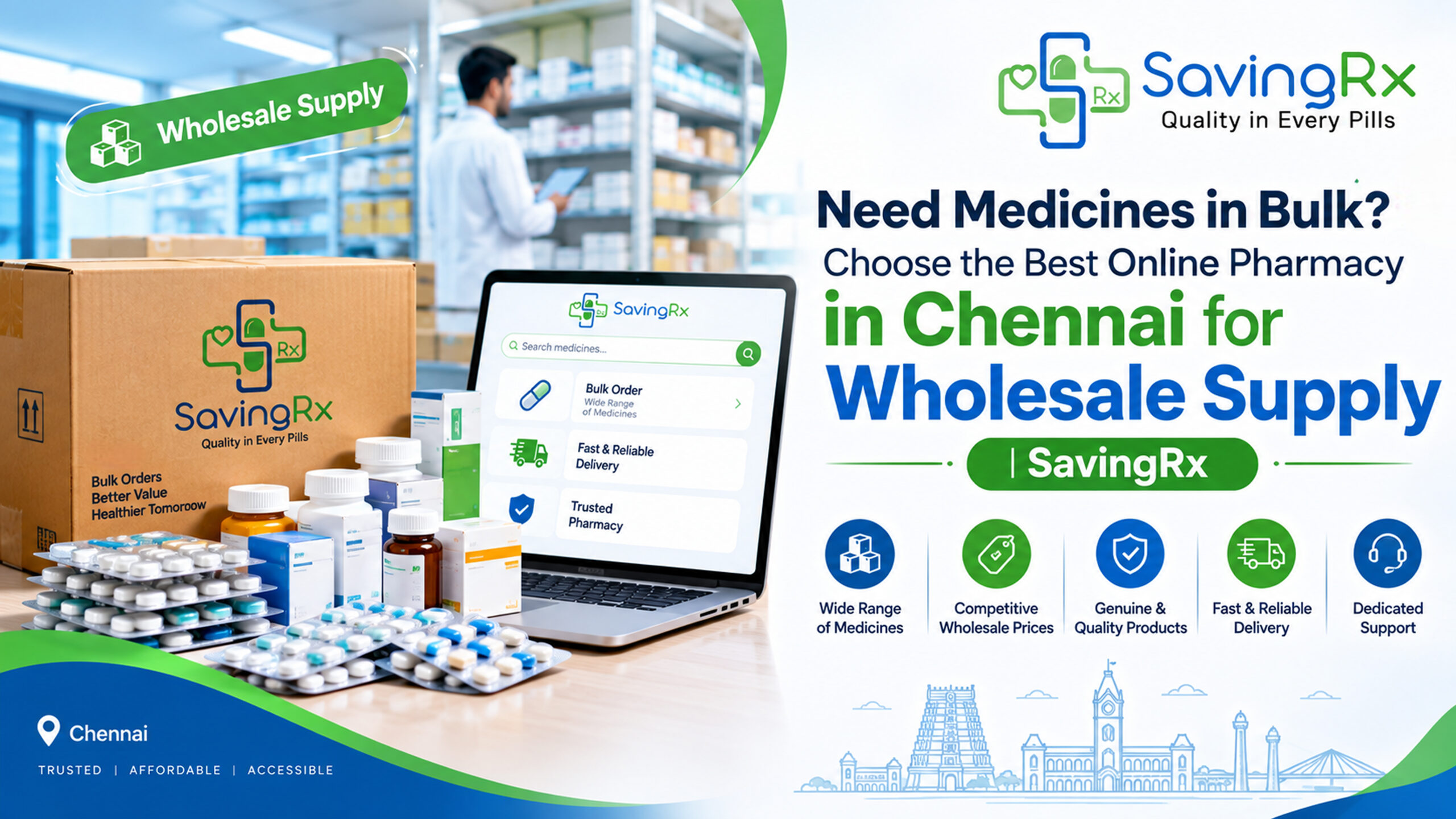 Need Medicines in Bulk? Choose the Best Online Pharmacy in Chennai for Wholesale Supply | SavingRx